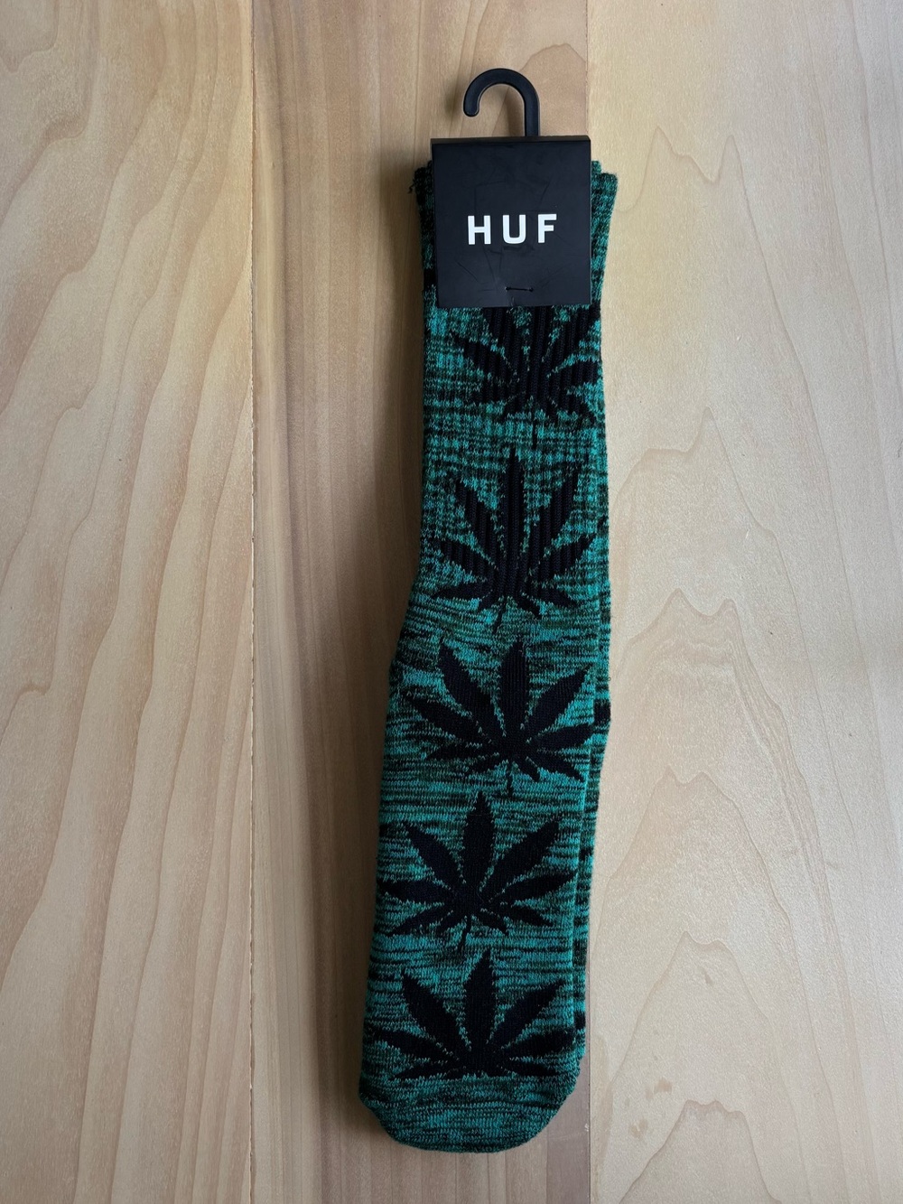 HUF Plantlife Weed Leaf Crew Socks Green Black NWT One Size